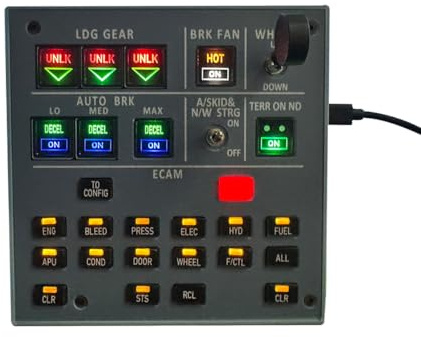 SHOYDID Rowsfire A103 A32X/A31X/A350 Flugsim-Steuerung, Fahrwerksanzeige Integriertes Panel für MSFS 2020/2024, Kompatibel mit PC