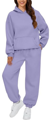 LUNULE Jogginganzug Damen Set Elegant Langarm Trainingsanzug Sport Hosenanzug Damen Casual Hoodie Und Jogginghose 2 Teilig Outfit Outdoor Sportanzug Warm Hausanzug Bequeme Freizeitanzug Tracksuit