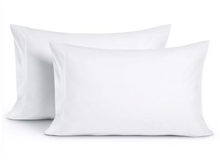 Home Sweet Home UK White PillowCases 2 Pack Cotton - 200 Thread Count Housewife Cotton White Pillow cases with Envelope Closure, 48x74 cm Pillow Covers, PillowCase 2 Pack