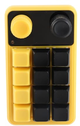 Jiawu RGB Programble -Makro -Makro Tastatur Slick Knob Control 12 Mechanische Spieltasten für Medienbearbeitung und Industrielle Steuerung ABS