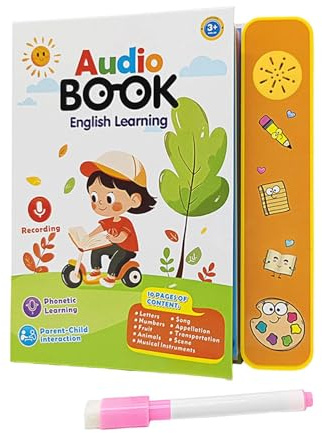 TAIZhiChen Englisches Wörter-Soundbuch: hören und lernen!Elektronische Sprachentwicklung: Englisch-Hörbuch, Obst und Tiere