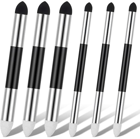 TIESOME 6 Stück Mischschwamm Stift, Blending Schwamm Stift | Skizze Wischen Pinsel Blending Brush Schwämmchen Stift Weiche Pastell Pinsel Skizze Reibeschwamm zum Aufhellen Hervorheben