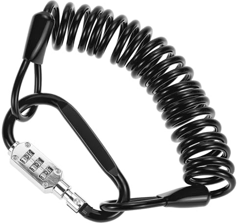 QWORK® Antivol Câble d'Acier 150CM, Cadenas de Sécurité Portable avec Code, pour Casque Moto, Ski-board