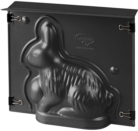 Dr. Oetker Vollbackform Hase – 3D Hasenbackform aus Stahlblech mit Antihaftbeschichtung, inkl. Verschlussklammern, Hitzebeständigkeit: +230 °C, Reinigung per Hand, Made in Germany