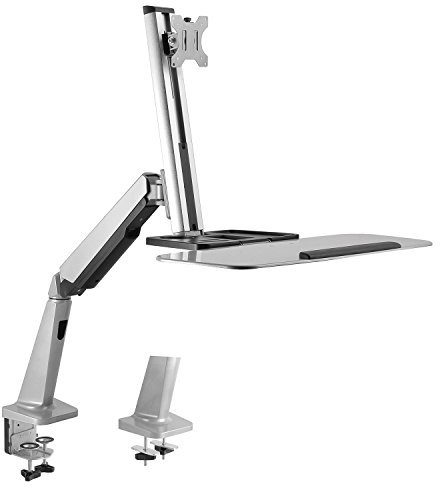 Maclean MC-728 - Soporte para monitor y teclado para trabajar de pie o sentado