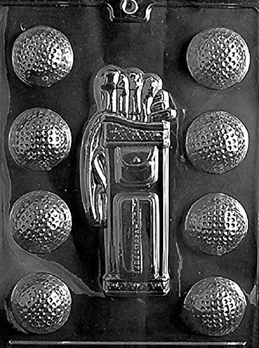 Grandmama's Goodies S028 Golf; Caddy, Balls Chocolate Candy Soap Mold with Exclusive Molding Instructions