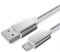 Shot Case - Cable Metal Nylon pour Samsung Galaxy Tab S2 Android Chargeur USB/Micro USB 1,5m Connecteur Tresse (Couleur Argent)