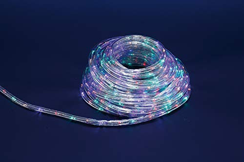 3A Tubo 240 LED luci di natale multicolor con filo trasparente 10 Mt uso esterno. Luci natalizie per uso interno/esterno. Luci albero di Natale mod. LEDC112-AA