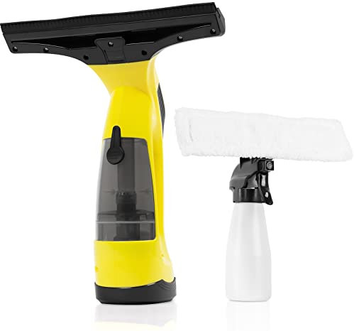 STREND PRO Fensterreiniger Elektrisch für PERFECT Fenster Putzen | Fensterputzer mit Sprühflasche und Mikrofaserwischer |set für Auto/Fliesen| Akku reinigungsgerät