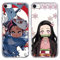 Schutzhülle für Apple iPhone SE 2020/8/7 4,7 Zoll, stoßfest, weich, Silikon, Schutzhülle, Motiv: Anime Tanjirou Nezuko Bumper Case Cover kompatibel mit iPhone SE 2020, 7, 2 Stück