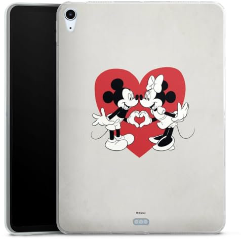 Silikon Hülle kompatibel mit Apple iPad Air 2020 (2020) Case Tablet Hülle Mickey & Minnie Mouse Herz Disney