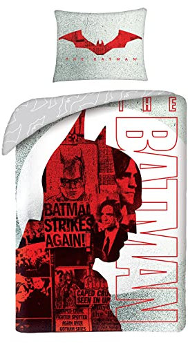 Halantex Batman Bettwäsche, 140x200cm + 70x90cm, 100% Baumwolle