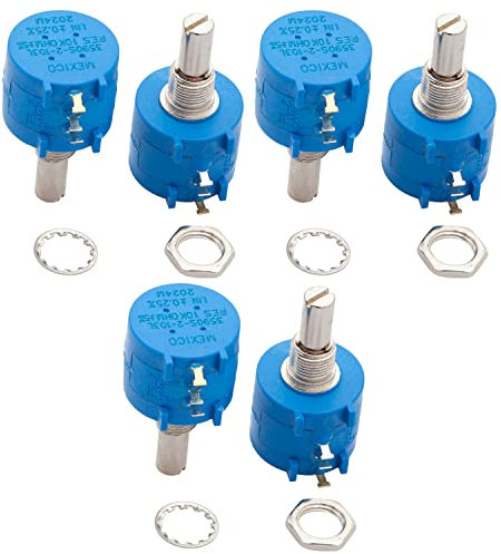 AZDelivery 3 x mehrgang rotary Potentiometer mit Schutzwiderstand 3590S-2-103L 3590S 10K Ohm mit einstellbarem Widerstand für Elektronik-Projekte