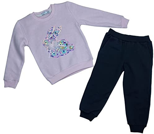 Girls Fashion Sweatanzug Freizeitanzug Jogginganzug Mädchen in Flieder, Gr. 2 Jahr, ks4006.2