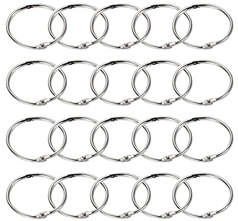 Anneaux de Livre,Anneaux de Reliure,100 Pièces Métalliques Anneaux Articulés de Reliure,30mm Métal Anneaux Carte Anneaux Feuilles Mobiles Anneaux Metallique livre Classeur Porte-clés Bricolage