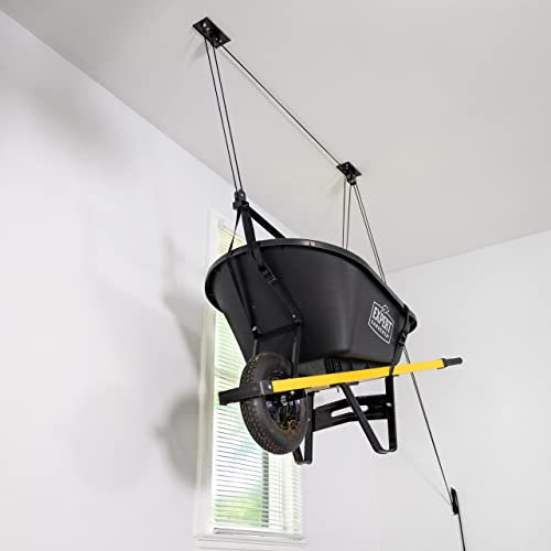 StoreYourBoard Schubkarre, Garage, Deckenaufbewahrung, Seilzugsystem, Überkopf-Werkzeugheber, strapazierfähig, hält 68 kg