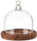 Corazón Superior de Cúpula de Exhibición de Vidrio Redondo NBEADS, Mini Cúpula de Cristal Decorativa, Campana Transparente, Decoración de Terrario de Plantas con Base de Madera Marrón, 11.3 cm × 11 cm