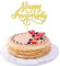 Xsstarmi 1 Packung Happy Anniversary Cake Topper Gold Glitter Hochzeitstag Kuchen Pick Dekorationen für Hochzeitstag Geburtstag Party Kuchen Dekoration 、