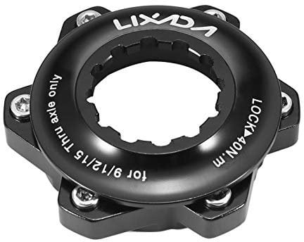 HUIOP Bike Centerlock Adapter, Aluminum Alloy Bike Centerlock Adapter to 6-Bolt Disc Brake Rotor Disc Brake Conversion Seat Bike Hub Adapter Compatible with 9/12/15mm,Centerlock