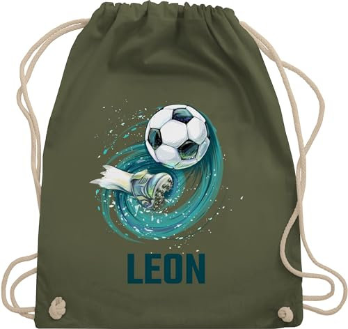 Turnbeutel Rucksack - Fußball Schuss Cool Fußballfan | Fußballgeschenkideen - Unisize - Olivgrün - personalisierte stoffbeutel junge beutel fussball geschenke+für+fußballfans leon beuteltasche