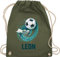Turnbeutel Rucksack - Fußball Schuss Cool Fußballfan | Fußballgeschenkideen - Unisize - Olivgrün - personalisierte stoffbeutel junge beutel fussball geschenke+für+fußballfans leon beuteltasche