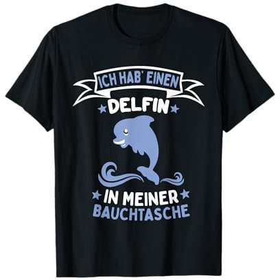 Delfin in meiner Bauchtasche Party Outfit Sommer Mallorca T-Shirt