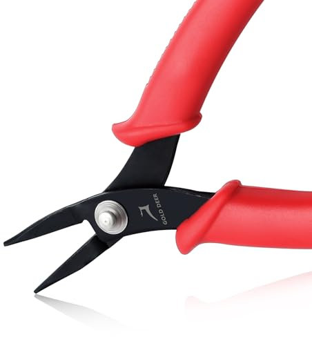 Gold DEE 5.5 Needle Nose Pliers Mini Chain Nose Pliers Short-Nose Pliers Micro Precision Pliers Flat Smooth Jaws Mini Jewelry Pliers Jewellery Making Tool for Bending Wire Open and Close Jump Rings