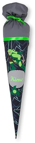 Step by Step Schultüte Ninja Kimo aus Stoff mit Namen