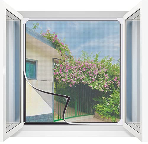 Mosquitera MagnéTica para Ventana, Mosquitera Autoadhesiva para Ventanas, TamañO MáXimo 100 X 100 Cm, Red de Fibra de Vidrio, FáCil InstalacióN, Evita La Entrada de Insectos, Moscas, Mosquitos En