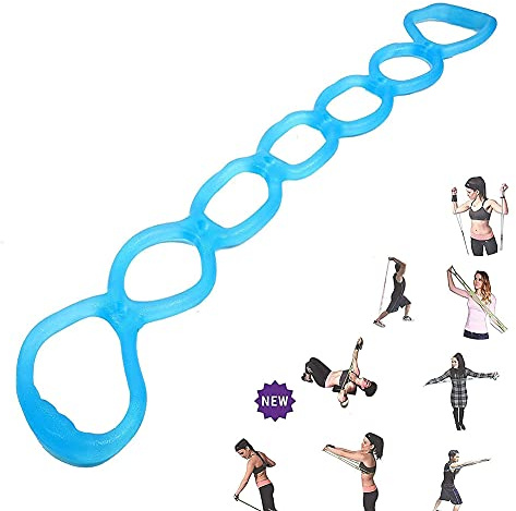 7-Ring-Stretch-Widerstandsband – Miracle Miles Band, Yoga, Stretching, Arm, Schultern, Fuß, Bein, Po, Fitness, Zuhause, Fitnessstudio, Physiotherapie-Band (Türkis)