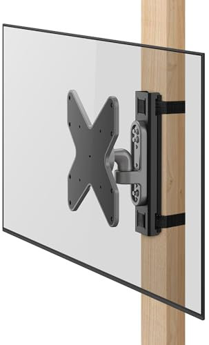 ZeboZap ZZTVS2022 DIY NO Drill Swivel Gazebo TV Mount | Patio | Pergola | Square Post | Holds 33lbs | Fits 23-50 TVs | Weatherproof | Black