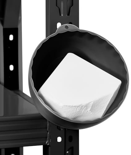 SiliFine Gym Chalk Bowl Container Magnetic Chalk Holder Weightlifting Workout Gym Multi Position Chalk Bowl Accessory(Black)