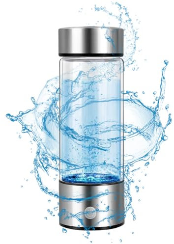 Piashow Borraccia idrogeno per acqua potabile, 420 ml, generatore di idrogeno portatile per acqua potabile, bottiglia ionizzatore d'acqua con tecnologia PE e PEM (argento)