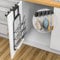 Temste Cabinet Door Pot Lid Organizer,Over the Door Lid Holder with Folding Hooks for Pot and Pan Cover, Inside the Cabinet-Hanging 3-Tier Pot Lid Rack for Kitchen Storage,Black