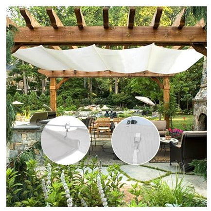 Voile d'ombrage rétractable,Toile d'ombrage rétractable de Rechange pour Cadre de pergola à Enfiler sur câble métallique -pour terrasse, Cour, Porche, Jardin (Size : W1.5*L12m/W4.92*L39.37ft)