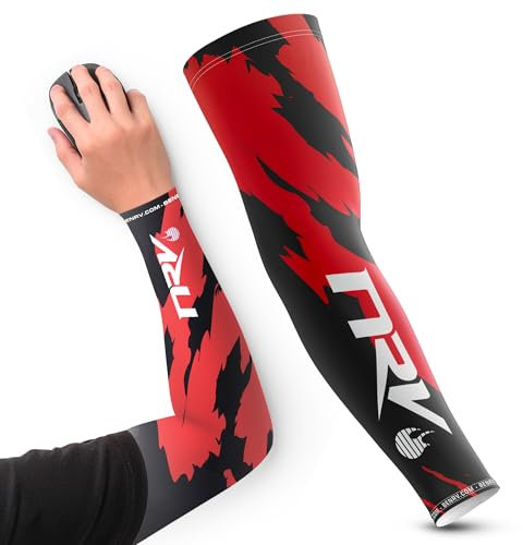 NRV Manchette de Compression Gaming Esport (Edition Camo) – Optimisez Votre Jeu d'eSport avec Style Camouflage – Conçu par des Professionnels – Durable, Respirant et Sans Friction (Noir/Rouge, XL)