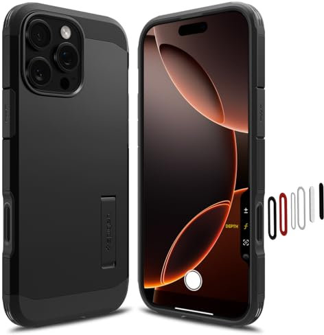 Spigen für iPhone 16 Pro Max Kamerasteuerung Aktivierte Hülle Tough Armor T (AI) MagFit, Kompatibel mit MagSafe Zubehör -Schwarz