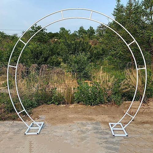DZZTHSH Metall-Hochzeitsbogen, rostfreies Mondtor, Gold/Schwarz/Weiß, Gartenlaube – robuster runder Torbogen für die Dekoration von Brautpartys und Gärten
