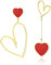 Linawe Rote Ohrringe Damen, Gold Schmuck Edelstahl Hängeohrringe, Goldene Ohrstecker Ohrhänger Damenohrringe, Grosse Ohringe Gold Hängend, Statement Lover Ohrringe