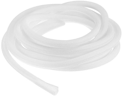 sourcing map 20 Ft - 5/8 Inch Split Sleeving, Braided Cable Sleeving, PET Cable Management Wire Sleeve Cord Protector, Wire Wrap Loom Tube for Office Home Devices, White