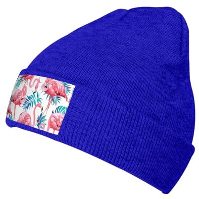 UVBDF Flamingo Vogel grüne Pflanze Blätter Mütze Hüte für Männer Frauen gestrickt Wintermütze, warm und trendy Kopfbedeckung für alle Jahreszeiten, balu, Einheitsgr��e
