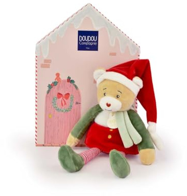 Doudou et Compagnie Kuscheltier FARCEUR Zimt – Plüschtier für Kinder ab der Geburt – 27 cm – Geschenkbox Haus – Geschenkidee Advent Weihnachten Wichtel Farcer – DC4254
