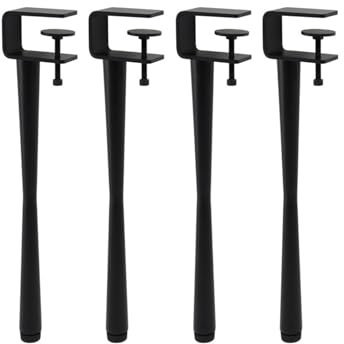 F-Klemm-Möbelbeine Aus Metall, Kein Bohren Von Löchern Erforderlich, Tischbeinhalterung, Verstellbar, DIY-Bankbeine Aus Eisen, Tischfüße Aus Edelstahl, Verstellbare Industrielle Tischbeine(Black,45cm/