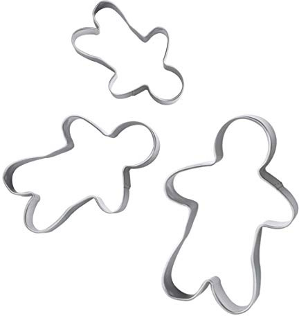 3 Stück Ausstecher Riesen Ausstechform，Lebkuchenmann Plätzchen Ausstecher, Edelstahl Plätzchenausstecher,für Plätzchen, Kekse, Lebkuchen ，3-Größen