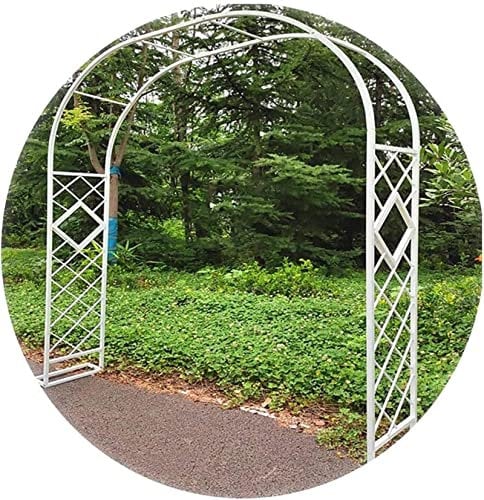 Arche de jardin en métal avec tonnelle de roses - Cadre d'arche d'escalade résistant aux intempéries - Noir (l 3,6 x H 2,3 m) et blanc (l 2 x H 2,7 m)