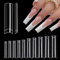 500 Pcs XXL Extra Long Nail Tips, No C Curve Clear False Nails,10 Sizes Square Nail Tips Transparent Fake Nails with Box,Half Cover Press Extension Professional Set for Girls Women Salons DIY Nail Art