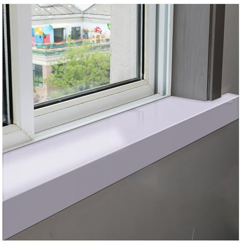 Copertura per davanzale della finestra in PVC bianco con bordo di 7 cm, per camera da letto, appartamento, davanzale della finestra (larghezza 35 cm, lunghezza 80 cm)