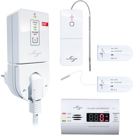 PROTECTOR AS-7040, Funk Abluftsteuerung mit DIBT Zulassung - Der sichere Funk Fensterkontaktschalter - erweiterbar mit Funk-Ofen und/oder Rollladen-Sender + CO Melder
