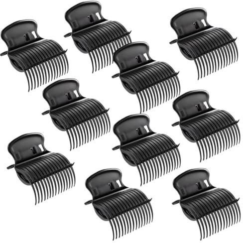 Hot Roller Clips Haartuelle Klauenklammern Perm Isolationsclips Friseur Werkzeug Schwarz 10pcs, Roller Clips