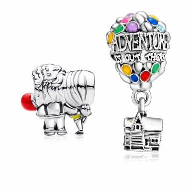 MSPOVOF Old Man's & House Balloons Charm, S925 perle en argent sterling, pour bracelets et colliers, pour les femmes cadeau de bijoux